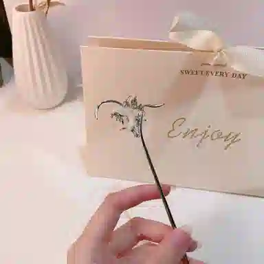 指尖瑰宝 骨兰月亮兰花宫廷古风汉服 发簪 女款