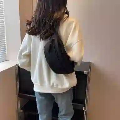 帕克熊 日系轻便男女学生休闲运动 帆布 斜挎包胸包背包腰包运动帆布包单肩包 常规 男女同款情侣款 桔色/米白色/粉色/红色/黑色