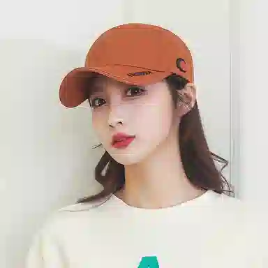 春夏季韩版刺绣月牙遮阳透气显脸小青年学生防晒百搭帽 优质纯棉帽 时尚鸭舌帽 男女同款情侣款