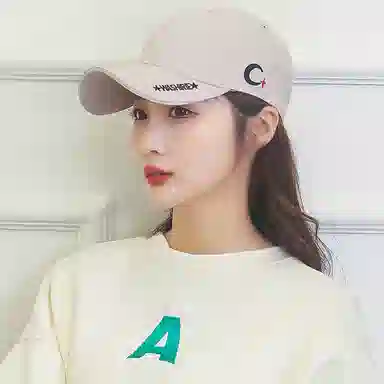 春夏季韩版刺绣月牙遮阳透气显脸小青年学生防晒百搭帽 优质纯棉帽 时尚鸭舌帽 男女同款情侣款