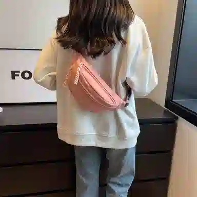 帕克熊 日系轻便男女学生休闲运动 帆布 斜挎包胸包背包腰包运动帆布包单肩包 常规 男女同款情侣款 桔色/米白色/粉色/红色/黑色