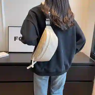 帕克熊 日系轻便男女学生休闲运动 帆布 斜挎包胸包背包腰包运动帆布包单肩包 常规 男女同款情侣款 桔色/米白色/粉色/红色/黑色