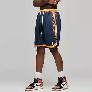 美式高街复古闪电纹透气速干三分短裤适合户外跑步训练等多种场景专业篮球裤 男女同款