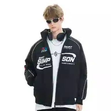 The Simpsons Logo Embroidered Racing Jacket