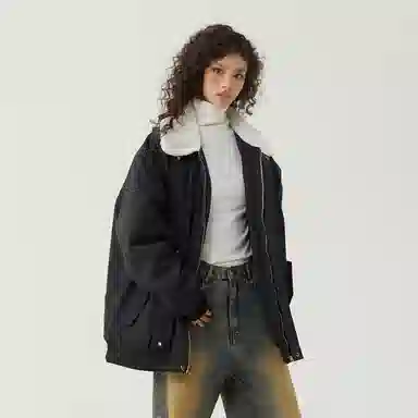 The Simpsons Logo Embroidered Sherpa Collar Down Jacket