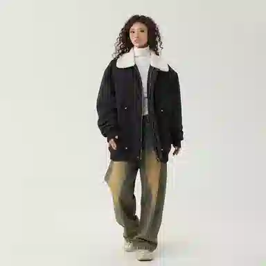 The Simpsons Logo Embroidered Sherpa Collar Down Jacket