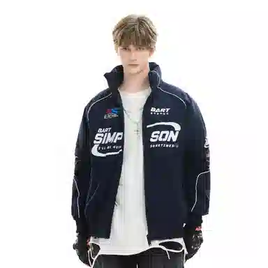 The Simpsons Logo Embroidered Racing Jacket