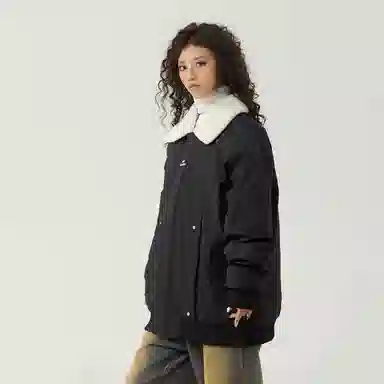 The Simpsons Logo Embroidered Sherpa Collar Down Jacket