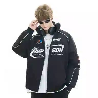 The Simpsons Logo Embroidered Racing Jacket