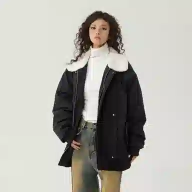 The Simpsons Logo Embroidered Sherpa Collar Down Jacket