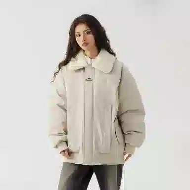 The Simpsons Logo Embroidered Sherpa Collar Down Jacket