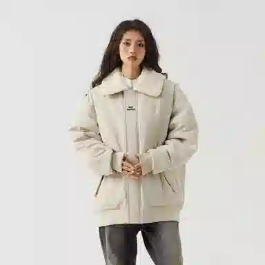 The Simpsons Logo Embroidered Sherpa Collar Down Jacket