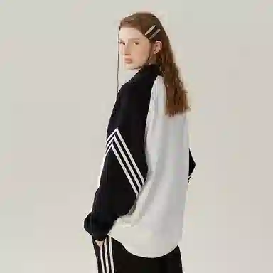 MATCHA STORY Retro College Polo Sweatshirt