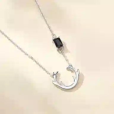DAISY BEAUTY Deer Antler 925 Silver Necklace