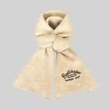 DAISY BEAUTY Embroidered Knit Scarf