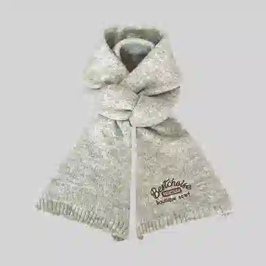 DAISY BEAUTY Embroidered Knit Scarf