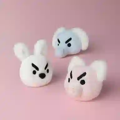问童子 奋斗胸针兔猪象 毛绒徽章 玩偶周边