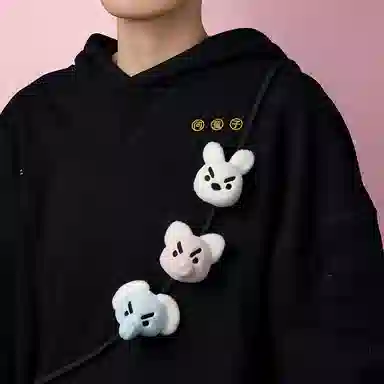 问童子 奋斗胸针兔猪象 毛绒徽章 玩偶周边