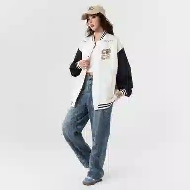 Herbal Color Vintage Baseball Jacket