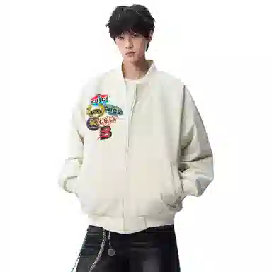 Herbal Color Retro Badge Logo Coach Jacket