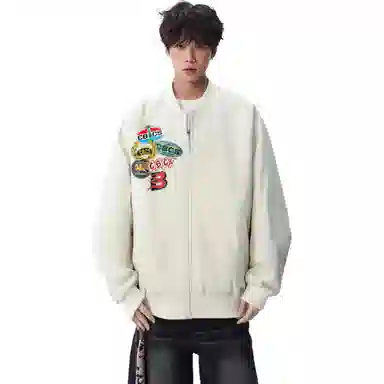 Herbal Color Retro Badge Logo Coach Jacket