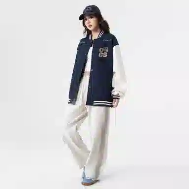 Herbal Color Vintage Baseball Jacket