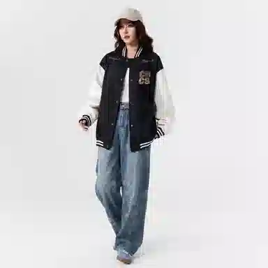 Herbal Color Vintage Baseball Jacket