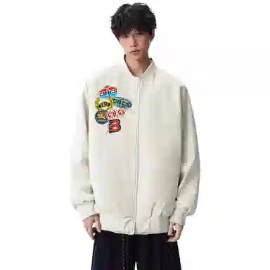 Herbal Color Retro Badge Logo Coach Jacket