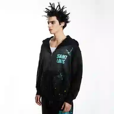 SSSAINT LOUIS Ink Logo Zip Hoodie
