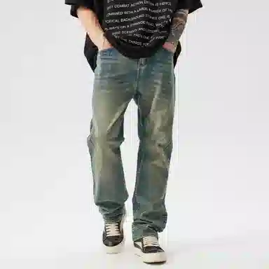 XINYINSU Vintage Washed Loose Straight Jeans