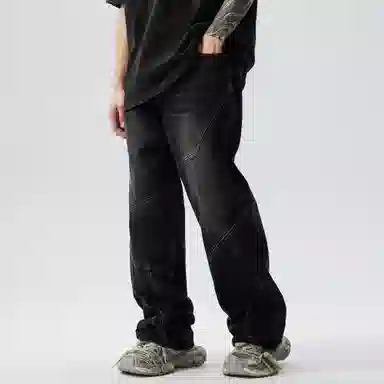 XINYINSU Retro Washed Wide-Leg Jeans Grey