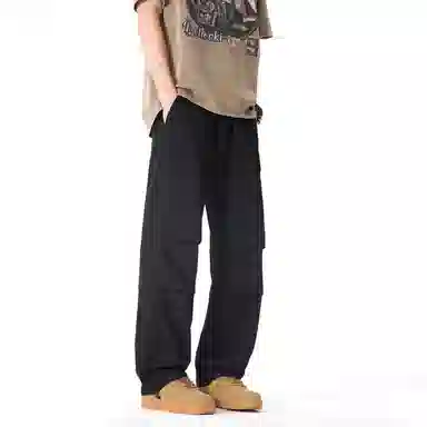 左岸 美式工装冰丝薄款速干垂感直筒阔腿休闲裤 男款