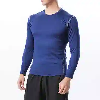 左岸 夏季薄款时尚紧身长袖衫运动速干衣篮球足球跑步训练休闲打底衫健身房百搭上衣修身中腰显瘦健身衣 男款