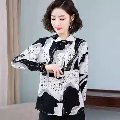 左岸 潮流百搭薄款简约翻领上衣长袖舒适潮牌美式休闲日常通勤高腰柔软亲肤透气轻薄时尚宽松高街衬衫 女款
