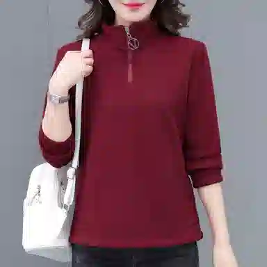 左岸 时尚简约舒适柔软百搭设计女士长袖上衣立领修身显瘦显高加厚日常通勤户外运动洋气减龄休闲卫衣 女款