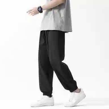 左岸 夏季薄款速干弹力九分运动裤垂感宽松束脚卫裤休闲裤 男款
