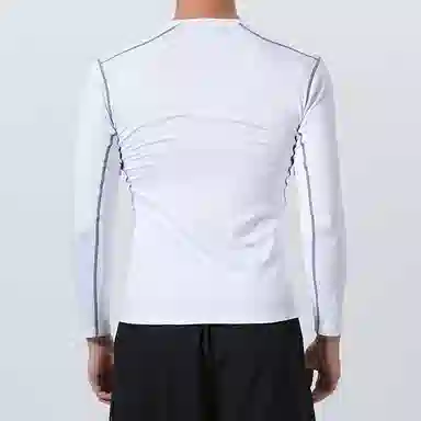 左岸 夏季薄款时尚紧身长袖衫运动速干衣篮球足球跑步训练休闲打底衫健身房百搭上衣修身中腰显瘦健身衣 男款