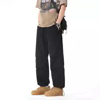 左岸 美式工装冰丝薄款速干垂感直筒阔腿休闲裤 男款