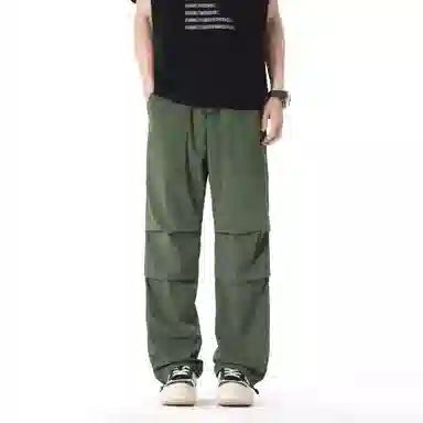 左岸 美式工装冰丝薄款速干垂感直筒阔腿休闲裤 男款
