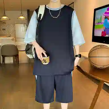 左岸 青少年冰丝速干学生篮球服帅气夏季透气宽松两件套休闲运动套装 男款