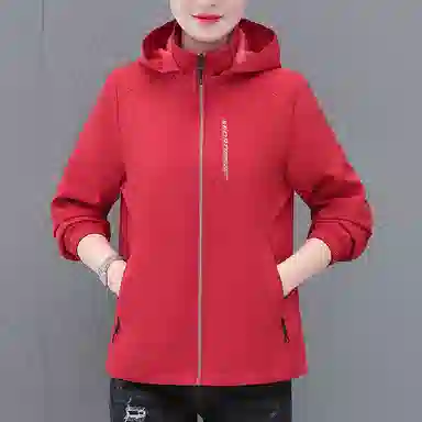 左岸 时尚纯色柔软简约轻便百搭多功能防风透气拉链长袖可脱卸帽外套休闲上衣夹克 女款