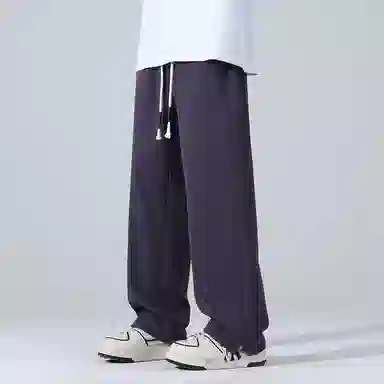 左岸 春秋季时尚简约百搭潮流男装纯色长裤卫裤设计系带舒适柔软宽松个性青少年高街潮牌休闲裤 男款