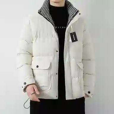 左岸 格子棉袄男冬季外套短款潮牌工装棉衣男士高级感痞帅千鸟格面包服保暖棉服 男款