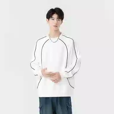 左岸 美式休闲上衣百搭简约小众个性线条流畅设计感基础经典舒适柔软亲肤重磅潮流时尚青少年通勤外穿长袖卫衣 男款