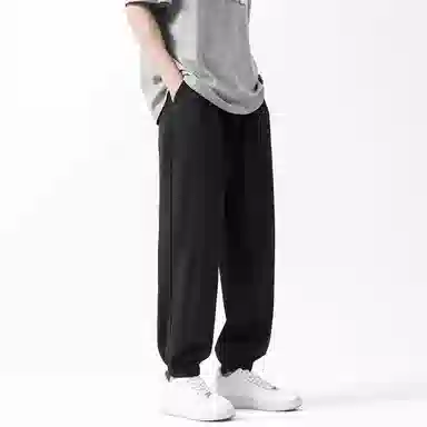 左岸 夏季薄款速干弹力九分运动裤垂感宽松束脚卫裤休闲裤 男款