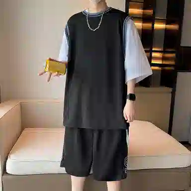 左岸 青少年冰丝速干学生篮球服帅气夏季透气宽松两件套休闲运动套装 男款