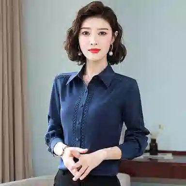 左岸 潮流百搭亲肤透气上衣翻领长袖简约舒适袖口气质时尚日常通勤高腰洋气显高显瘦宽松柔软休闲衬衫 女款
