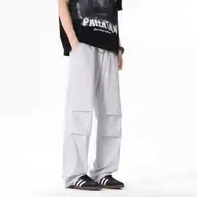 左岸 美式工装冰丝薄款速干垂感直筒阔腿休闲裤 男款