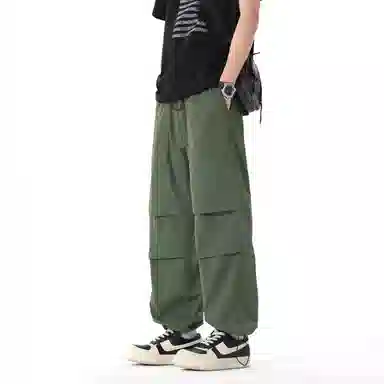 左岸 美式工装冰丝薄款速干垂感直筒阔腿休闲裤 男款