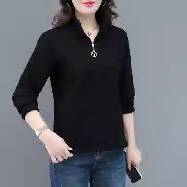 左岸 时尚简约舒适柔软百搭设计女士长袖上衣立领修身显瘦显高加厚日常通勤户外运动洋气减龄休闲卫衣 女款